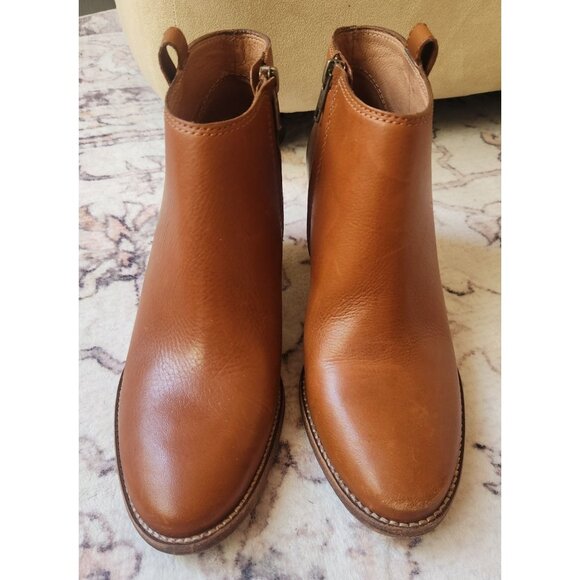 Madewell Women's Sz. 8 Billie Ankle Brown Leather Heeled Booties - Picture 2 of 7